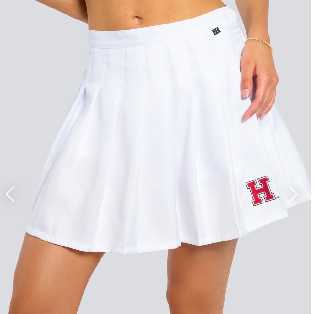Hype & Vice TENNIS SKIRT XL Skort Shorts Harvard White Pleats Cheerleader NEW